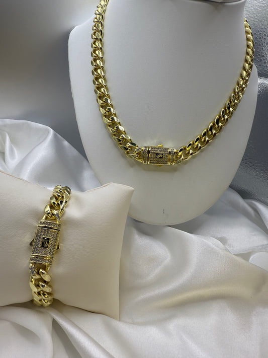 Signature Gold Cuban Set – 16" Necklace + 7" Bracelet