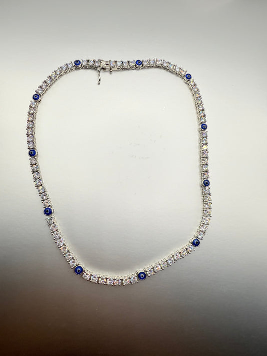 Evil Eye Tennis Necklace — 16”